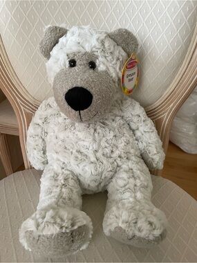 NWT Melissa & Doug Greyson Bear Plush - Gray and Cream Teddy